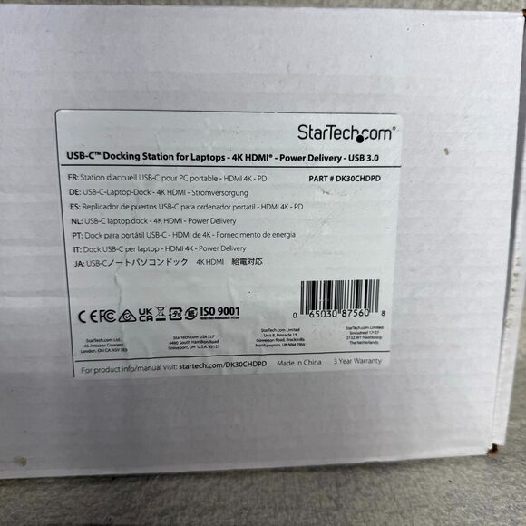 StarTech USB-C Docking Station For Laptops 4k HDMI Power Delivery USB 3.0 NEW - Picture 2 of 6
